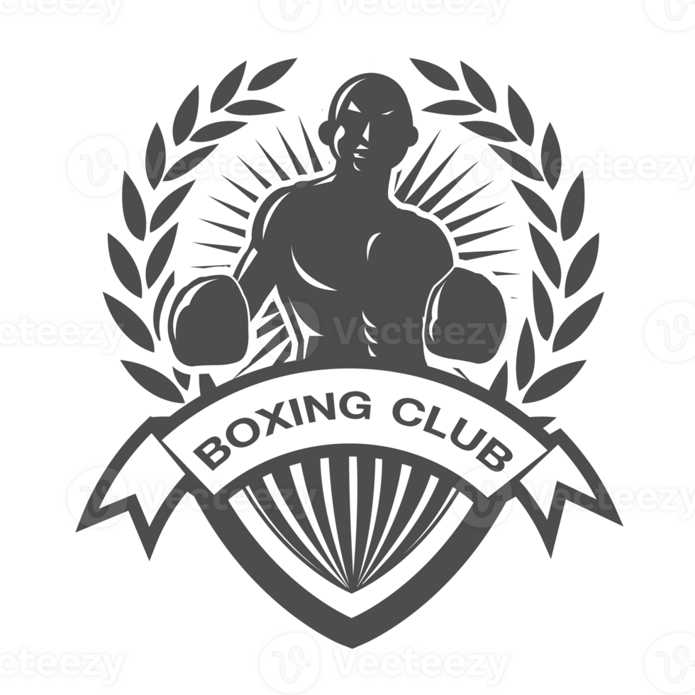 Black and white boxing logo set.It's for champion concept png