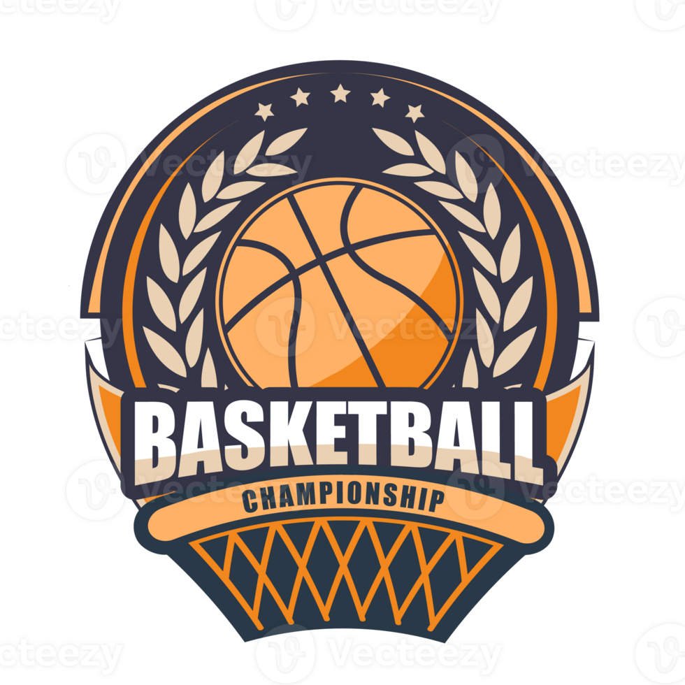 Illustration of modern basketball logo.It's for champion concept