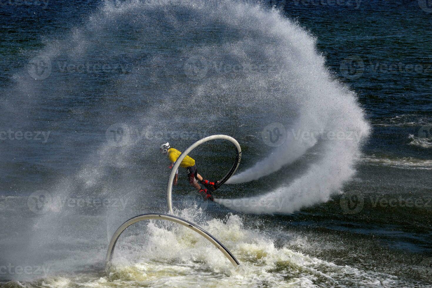 Flyboard show at the watermelon festival in Kamyshin. photo