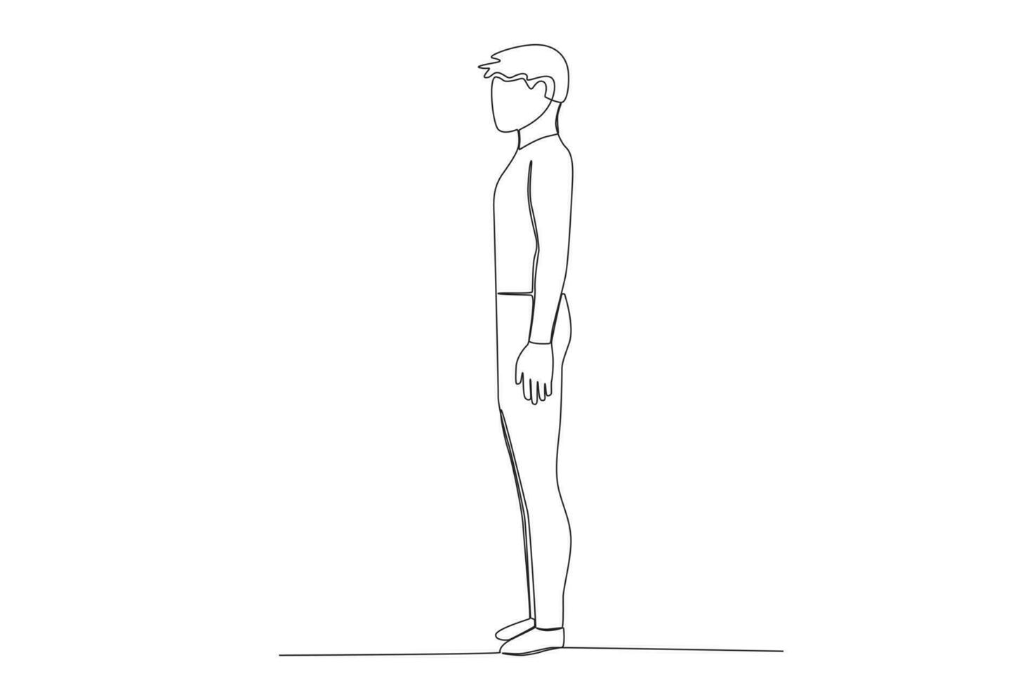 A man stands at a 90-degree angle 23580188 Vector Art at Vecteezy