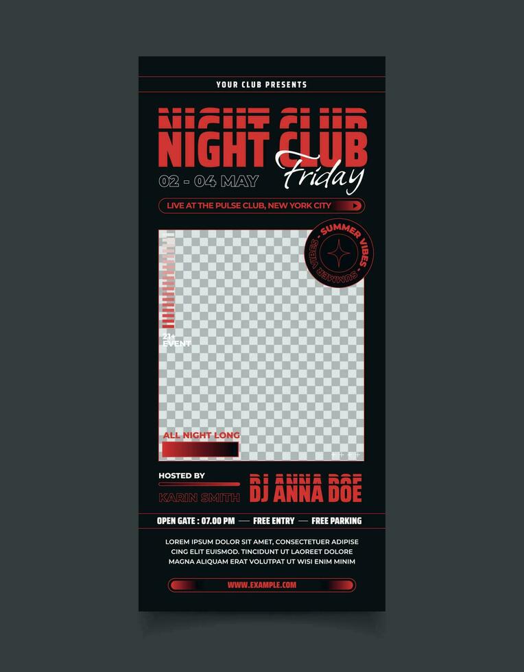 Stand Out in the Crowd - Attention-Grabbing Roll Up Banner Templates for Night Club Events vector