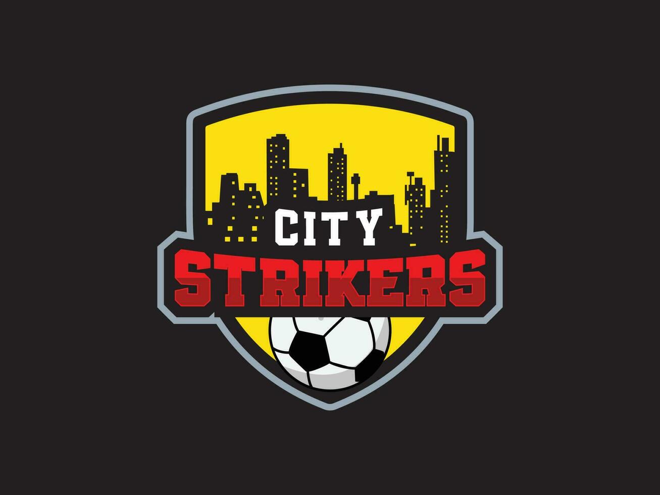 Modern professional soccer logo for sport team , city strikers emblem , badge vector