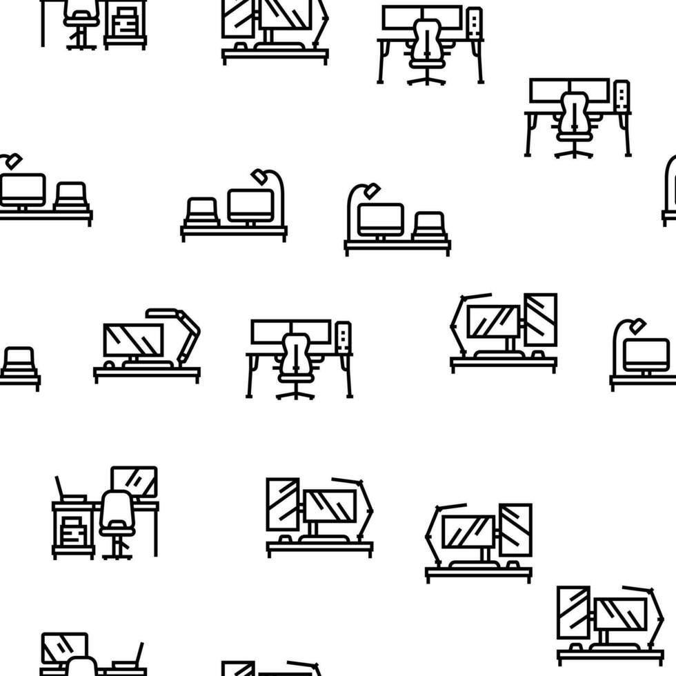 office gadget computer business vector seamless pattern