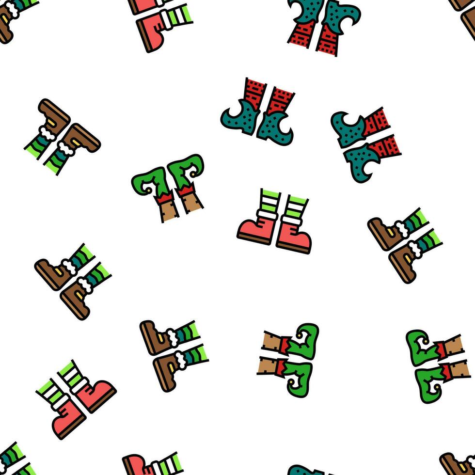 elf christmas cute character vector seamless pattern