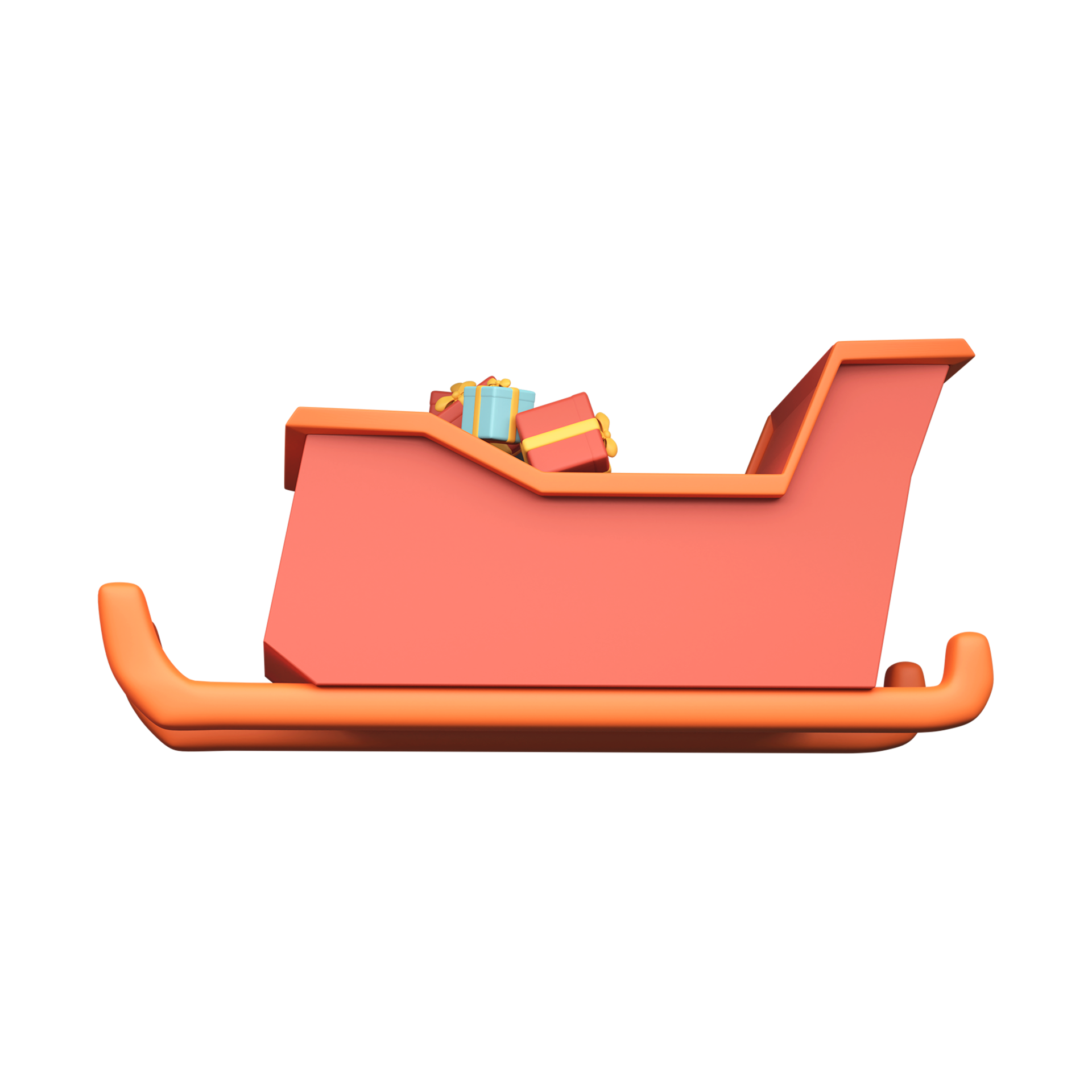 3D Render Of Gift Sleigh Icon In Pastel Red Color. 23580487 PNG