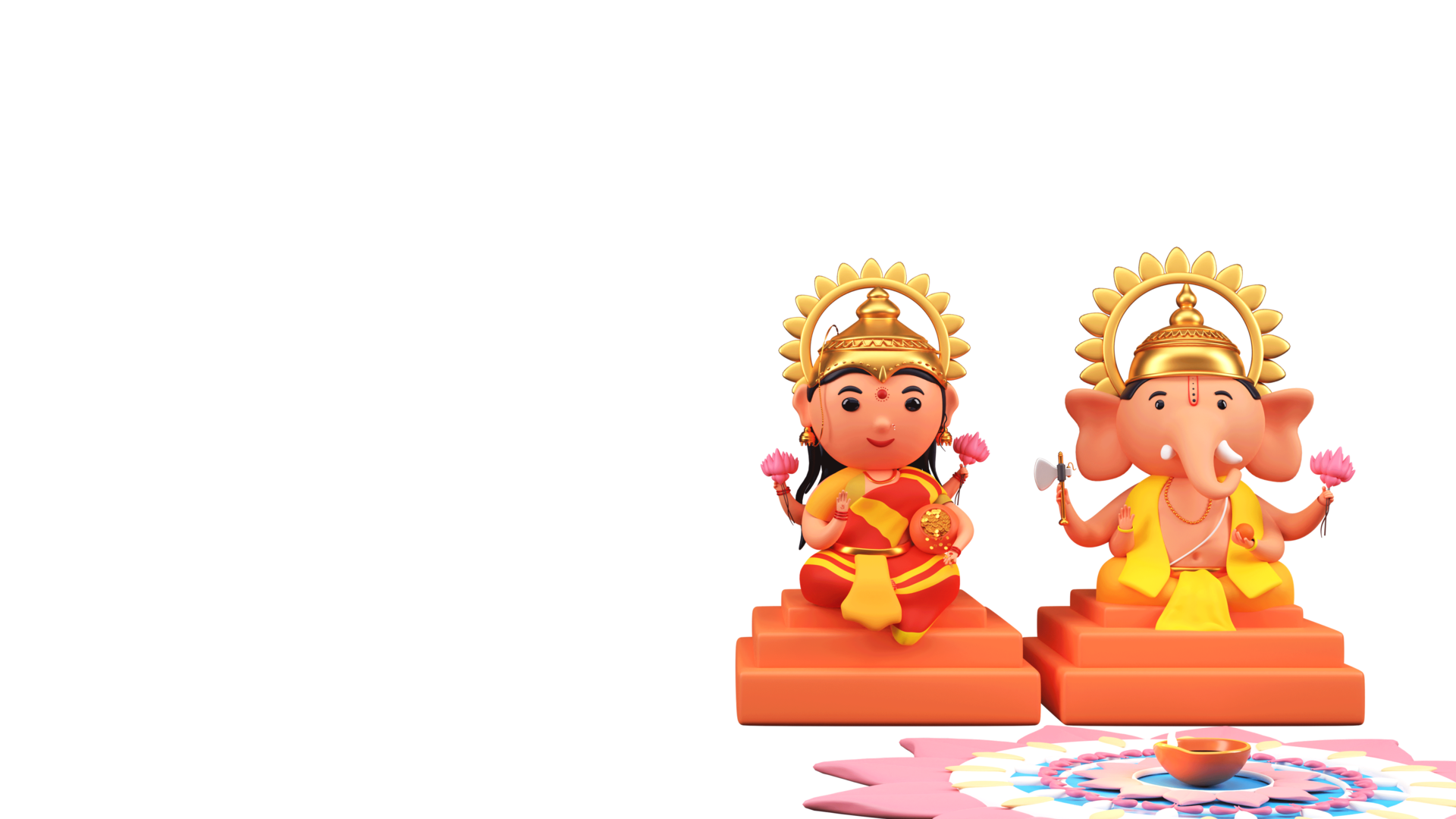 Hindu Mythology Lord Ganesha And Goddess Lakshmi Worshipped Together