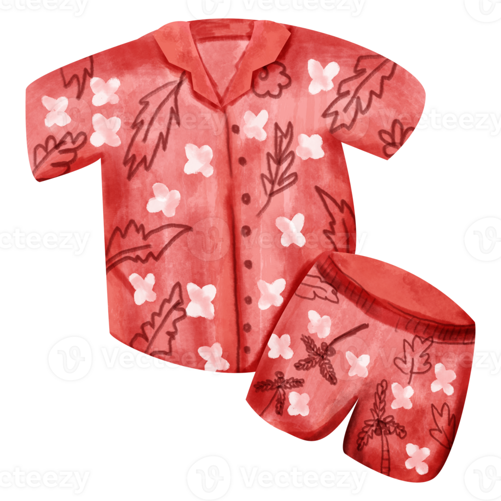 watercolor Hawaiian shirt png