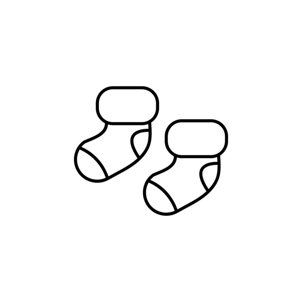 Baby socks line vector icon illustration