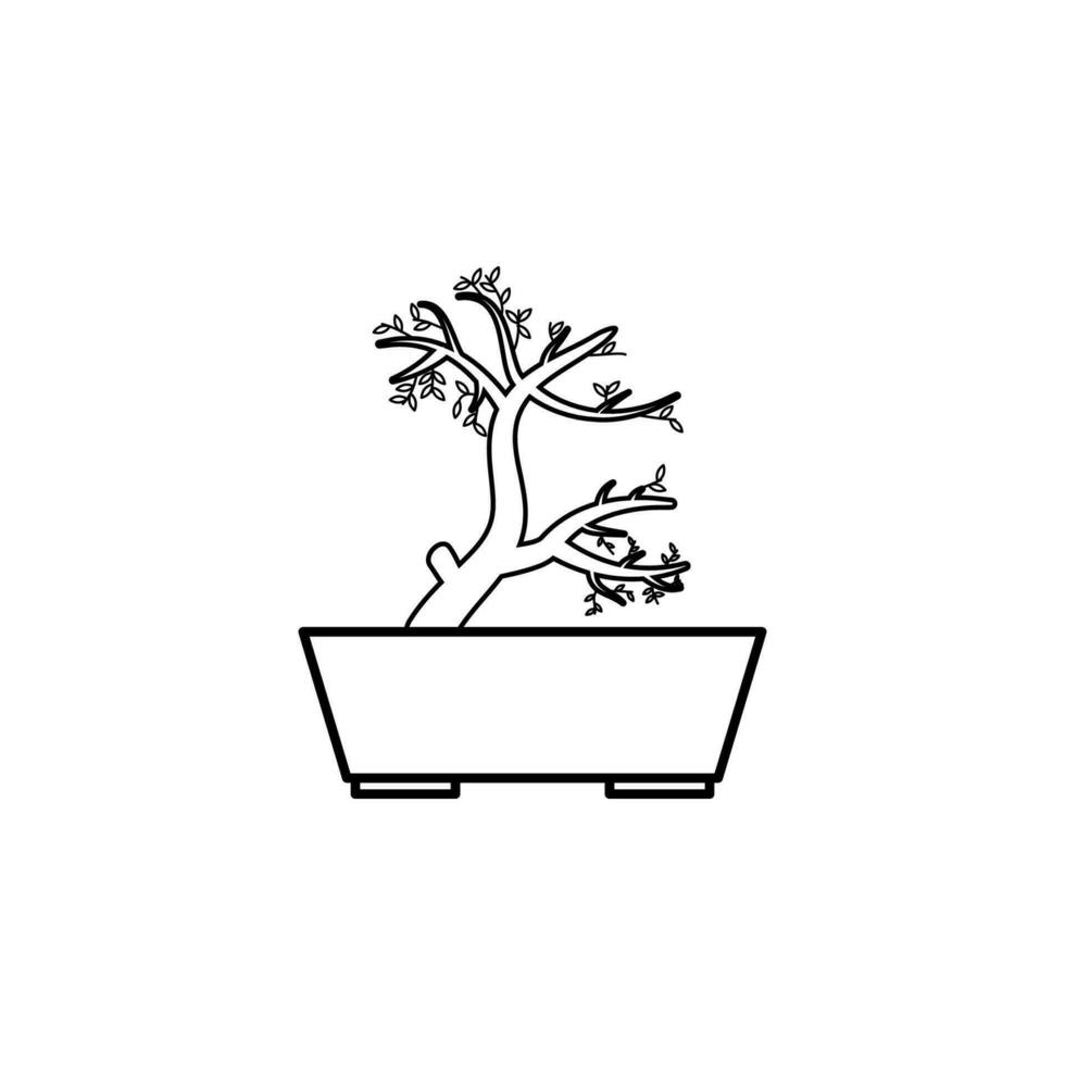 bansái, árbol vector icono ilustración