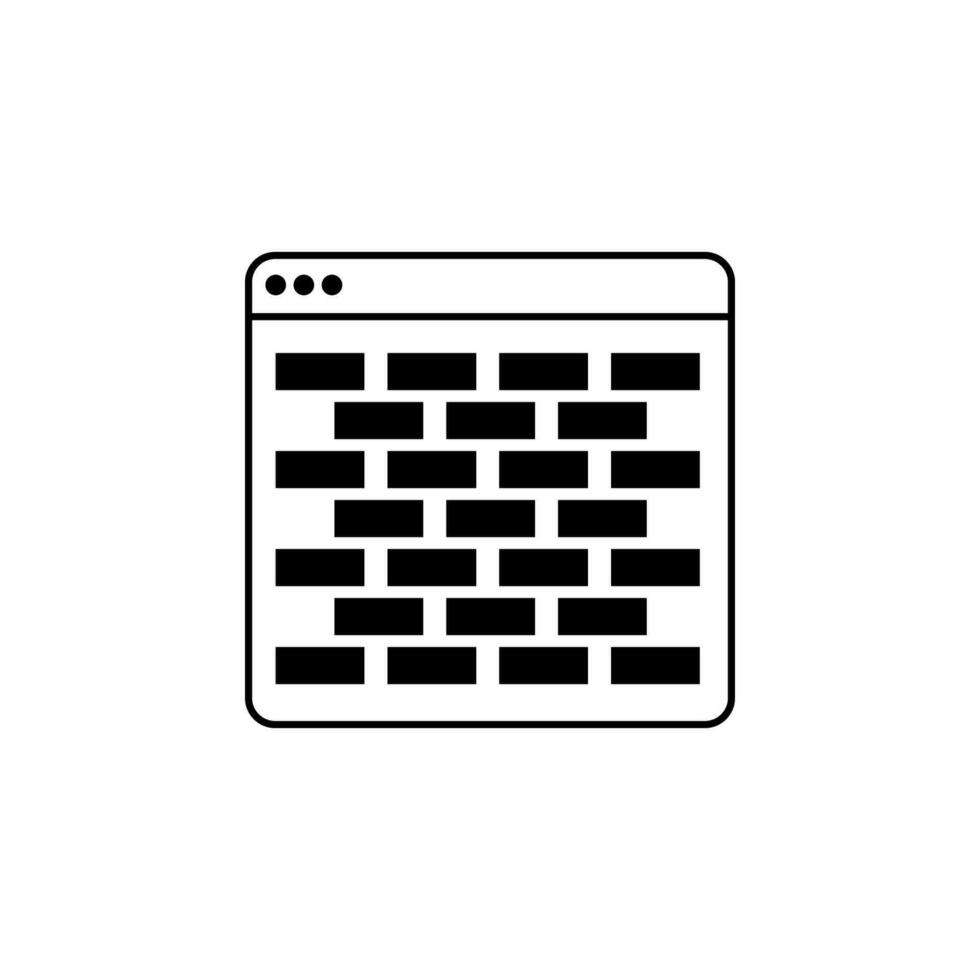 browser brick wall vector icon illustration