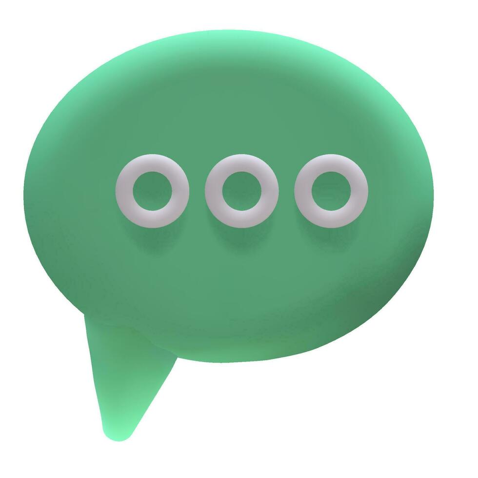 3d hacer hablar habla burbuja con adora verde elipse en blanco antecedentes vector