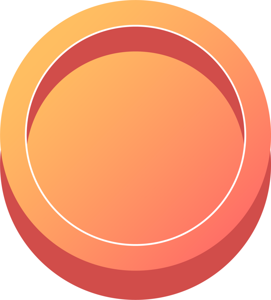 simple 3D colorful glossy buttons.orange shape board or frame symbol png