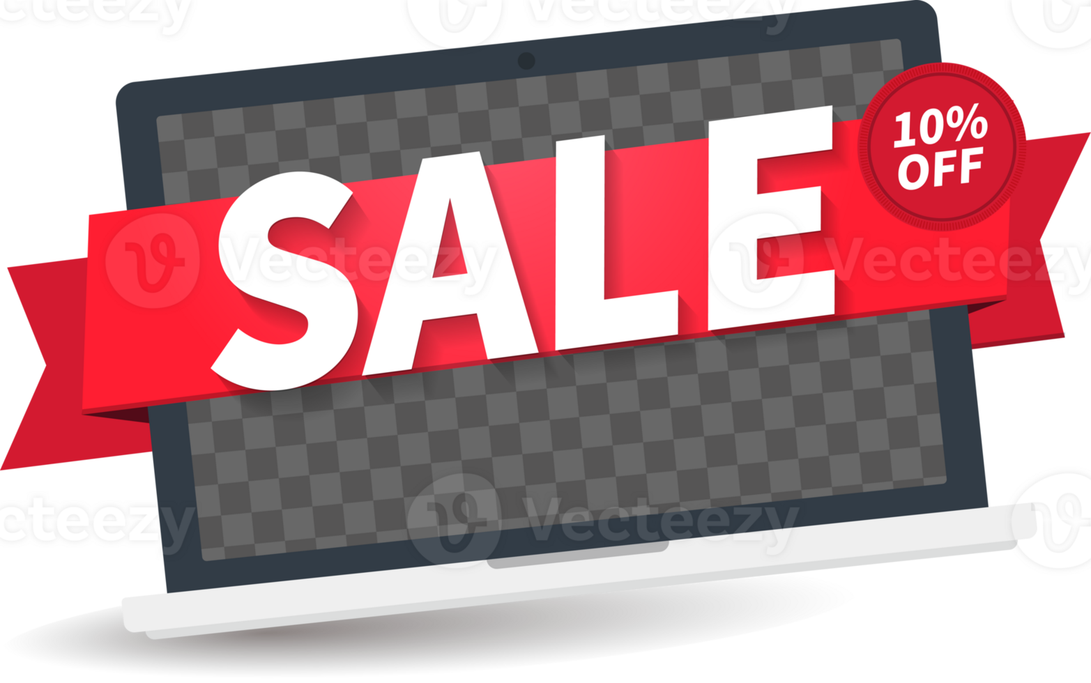 Laptop mockup.special offer promotion concept design with computer png