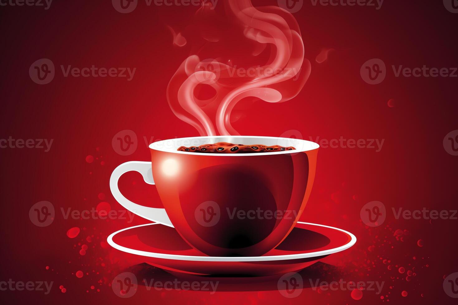 Illustration of red coffee mug with steam image of coffee cup eps10 compatible. photo