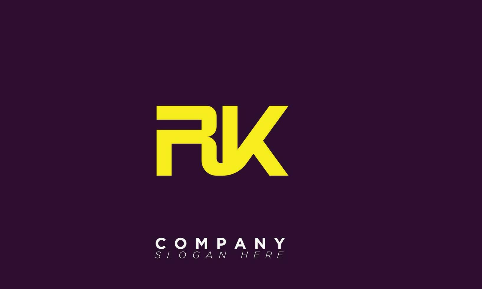 RK Alphabet letters Initials Monogram logo KR, R and K vector