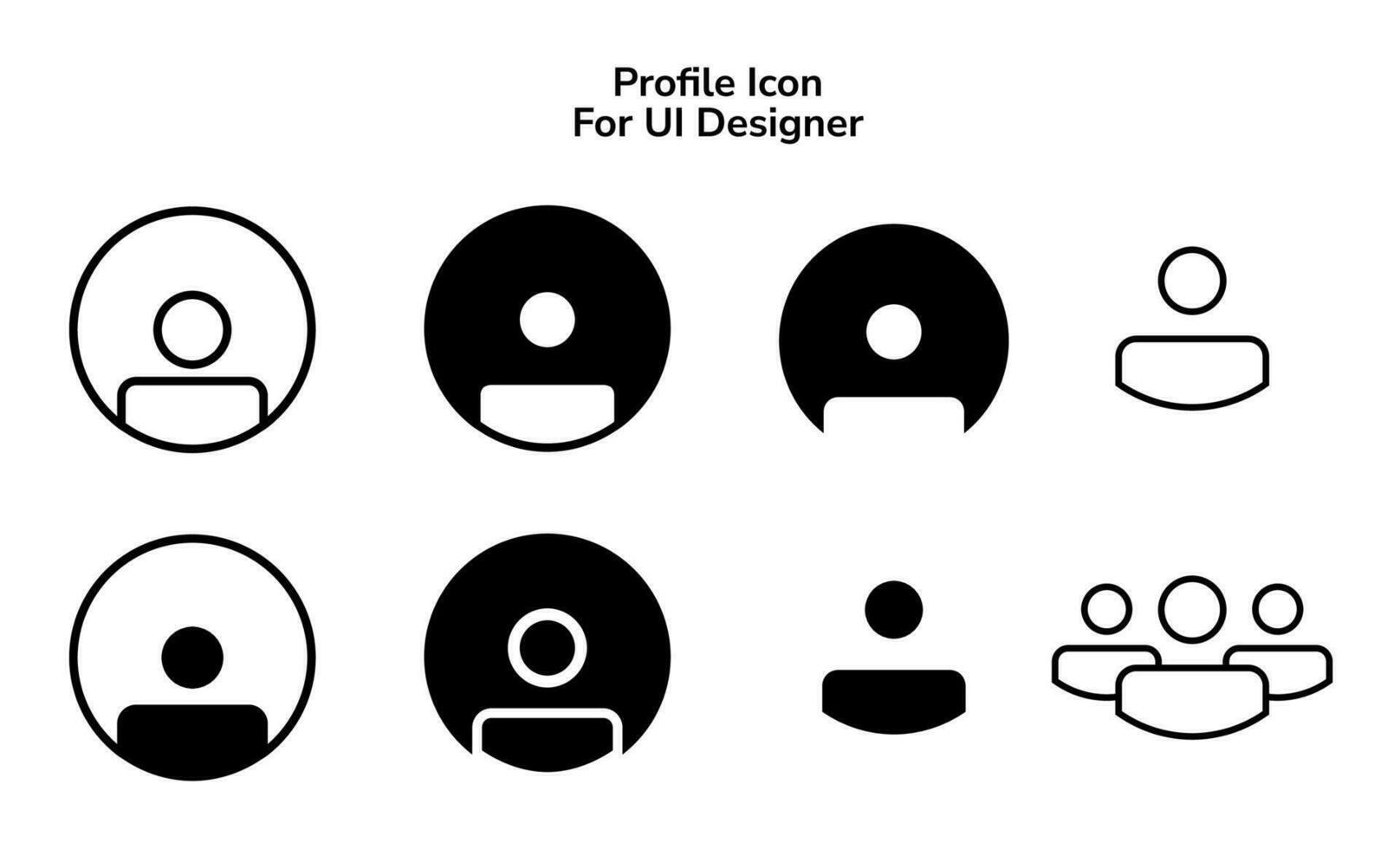 user icon set. person sign and symbol. people icon.profile vector outline. people symbol. Avatar portrait symbol. Flat shape person sign logo.