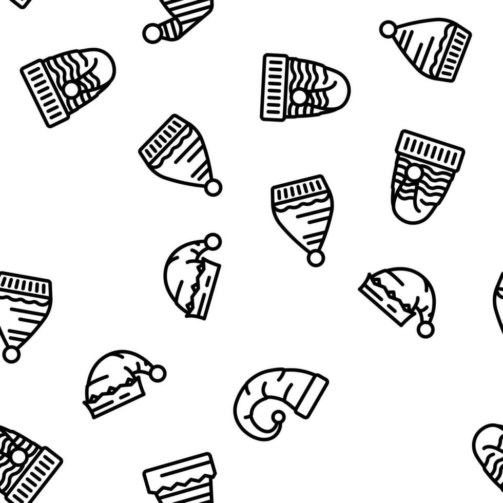 elf christmas cute xmas hat vector seamless pattern