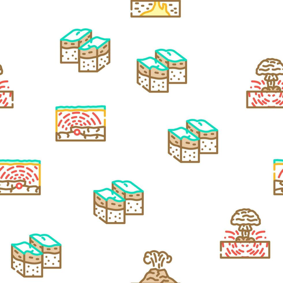 earthquake damage destruction vector seamless pattern