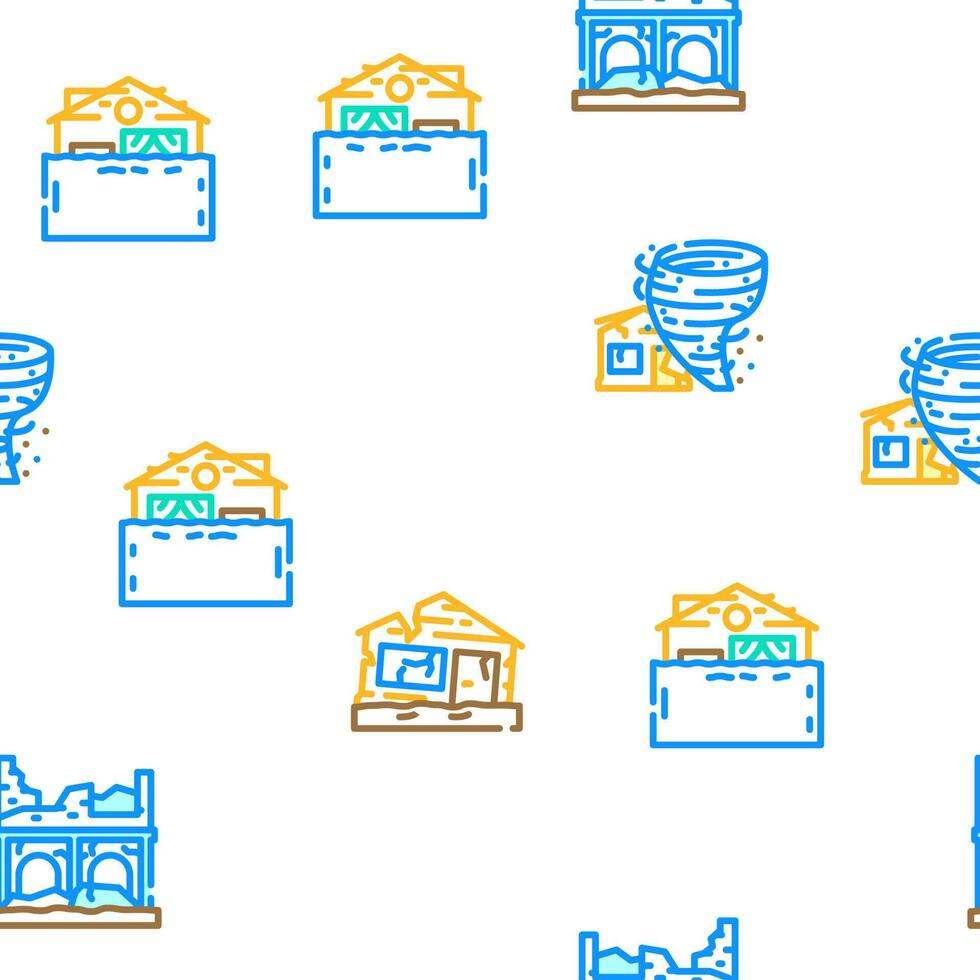 terremoto dañar destrucción vector sin costura modelo