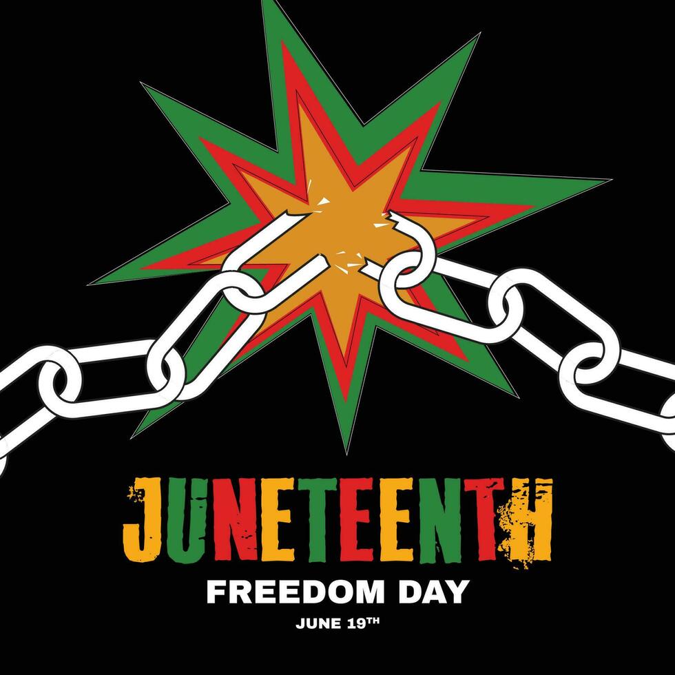 vector illustration of Juneteenth freedom day, June 19th. breaking shekels