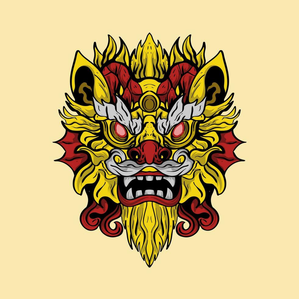 Dragon head  conceptIllustration, perfect for T-shirt, Apparel or merchandise design vector
