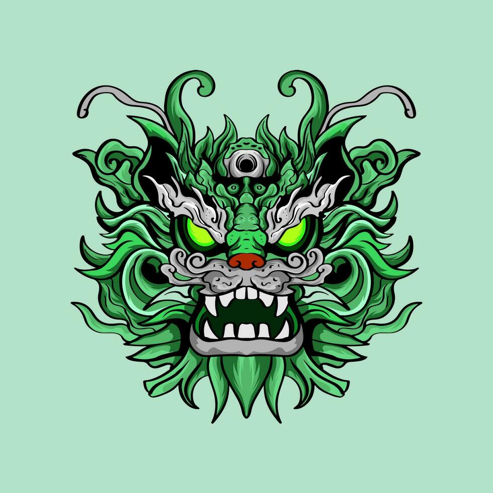 Dragon head  conceptIllustration, perfect for T-shirt, Apparel or merchandise design vector