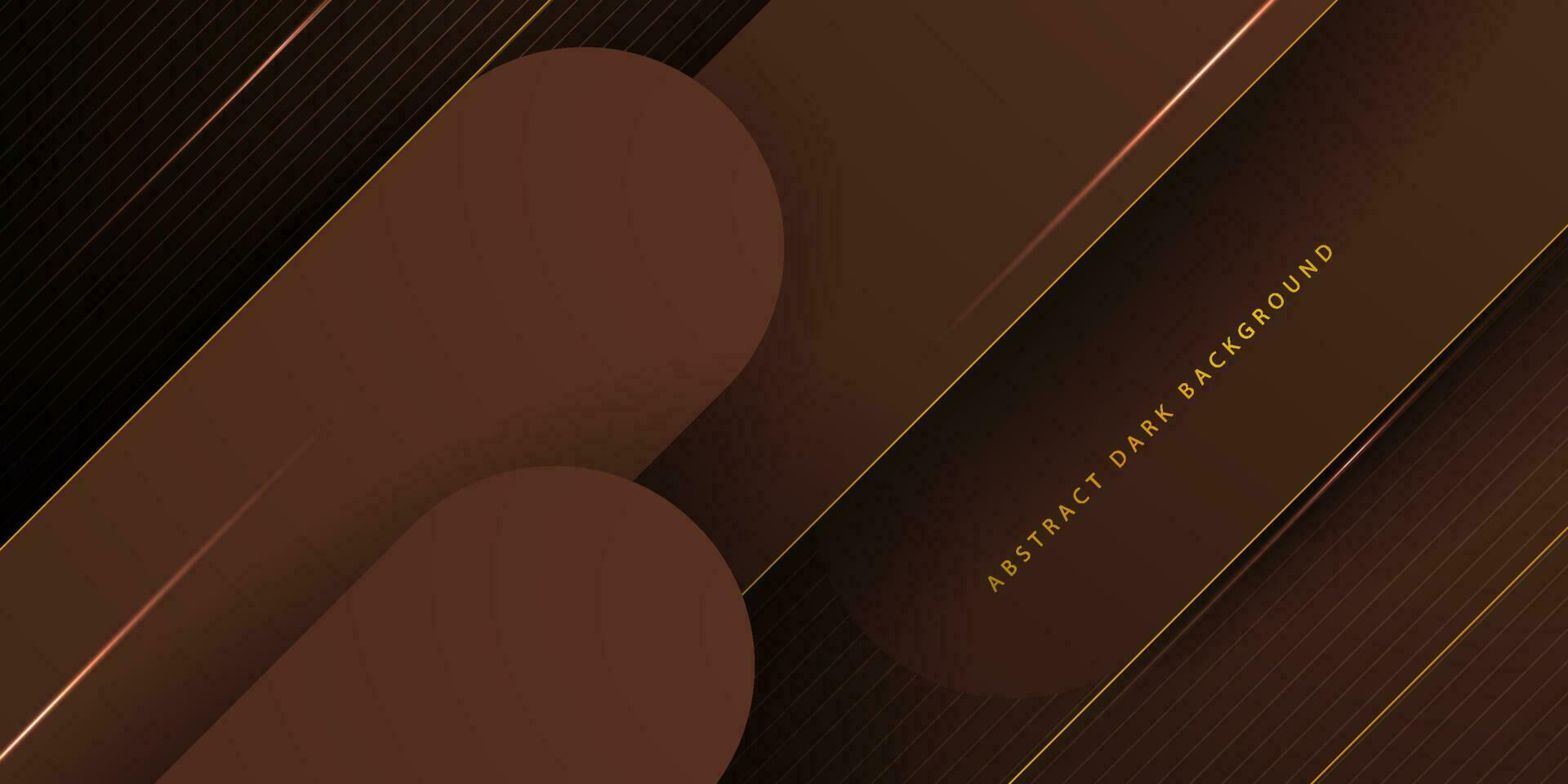 Abstract dynamic dark brown luxury background template vector with shadow and gold lines.Futuristic background with strong pattern design.Eps10 vector