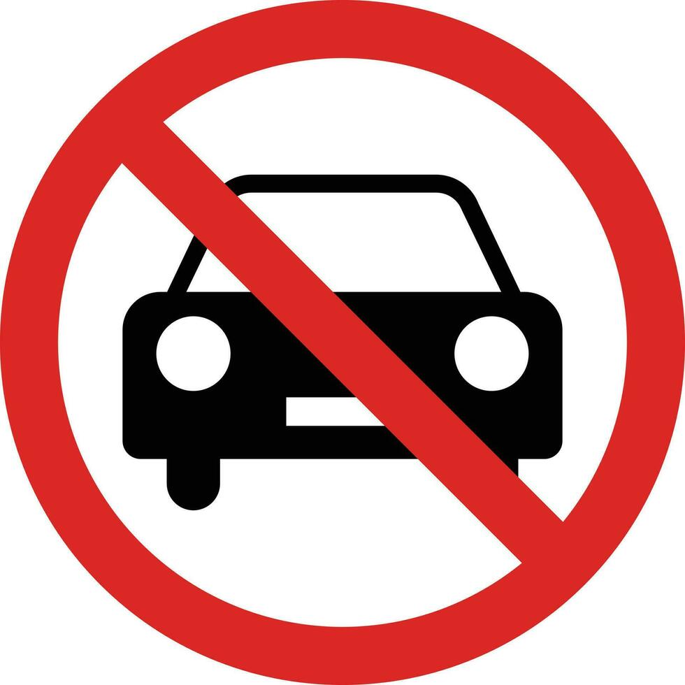 no-car-sign-no-parking-traffic-sign-car-prohibition-sign-vector