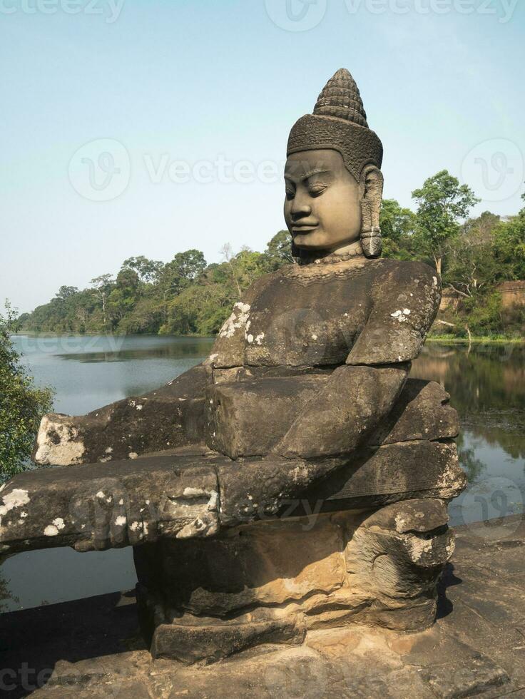 Agnkor Thom Bridge, Siem Reap, Cambodia photo