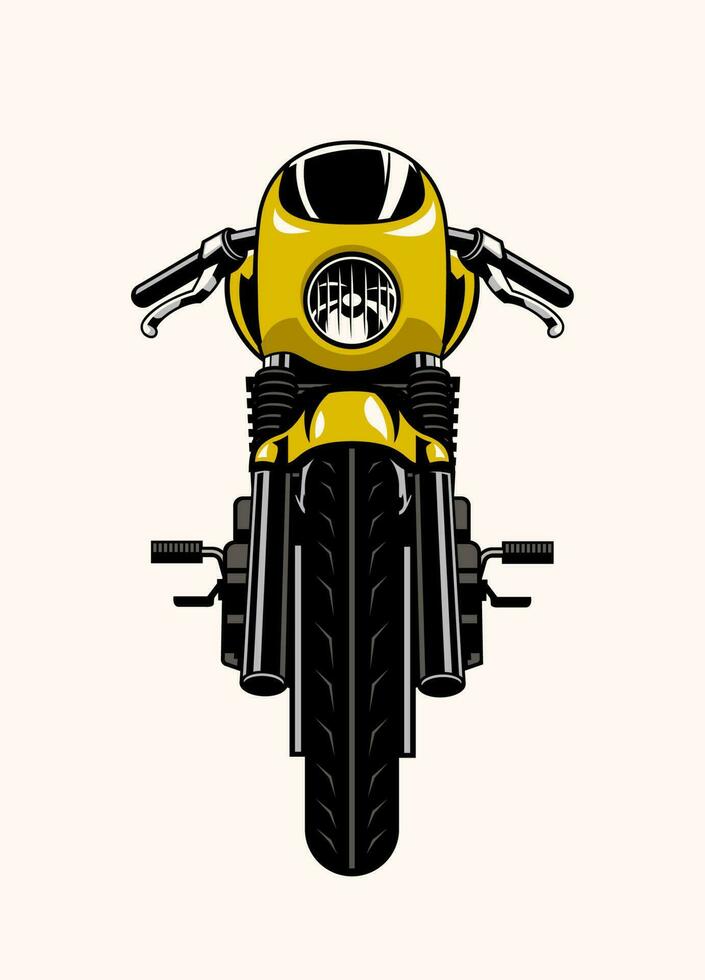 Front Side View of Racing Cafe Racer Motorbike vector