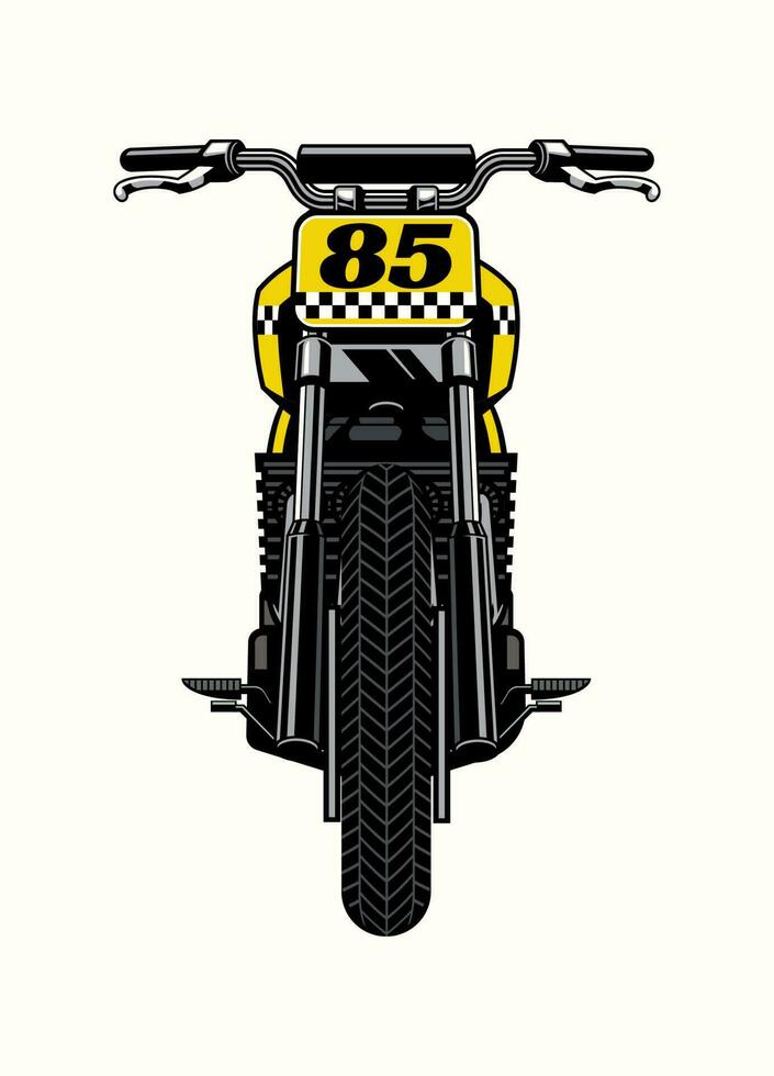 Front Side View of Racing Flat Tracker motorcycle vector