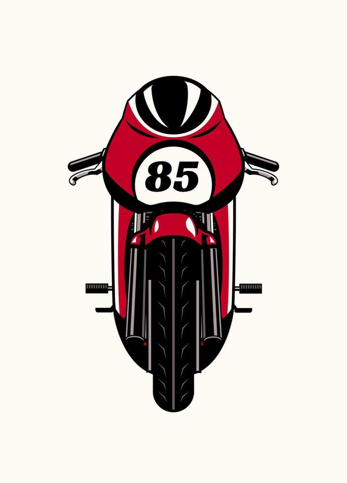 Front Side View of Racing Motorcycle vector