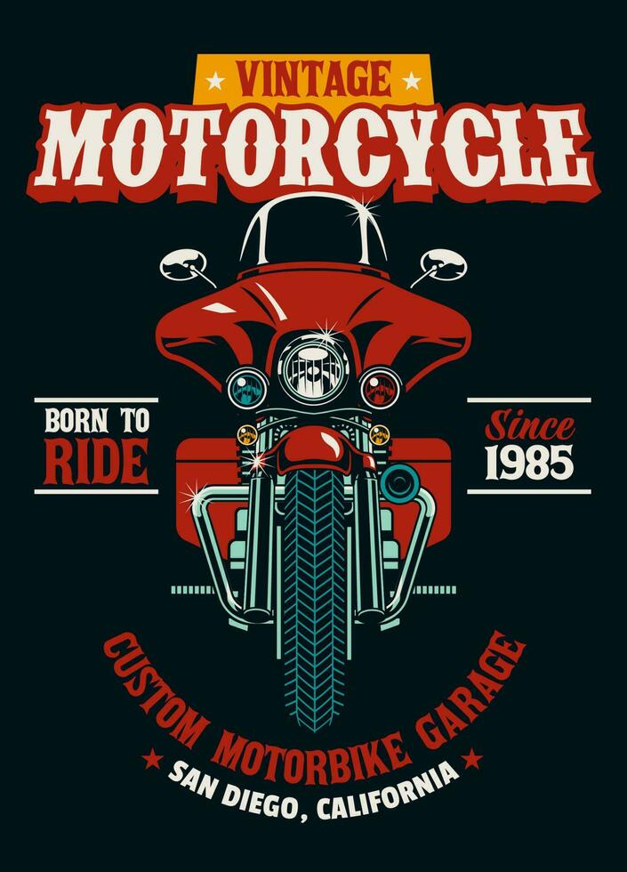 Clásico camisa diseño de Clásico personalizado motocicleta garaje vector