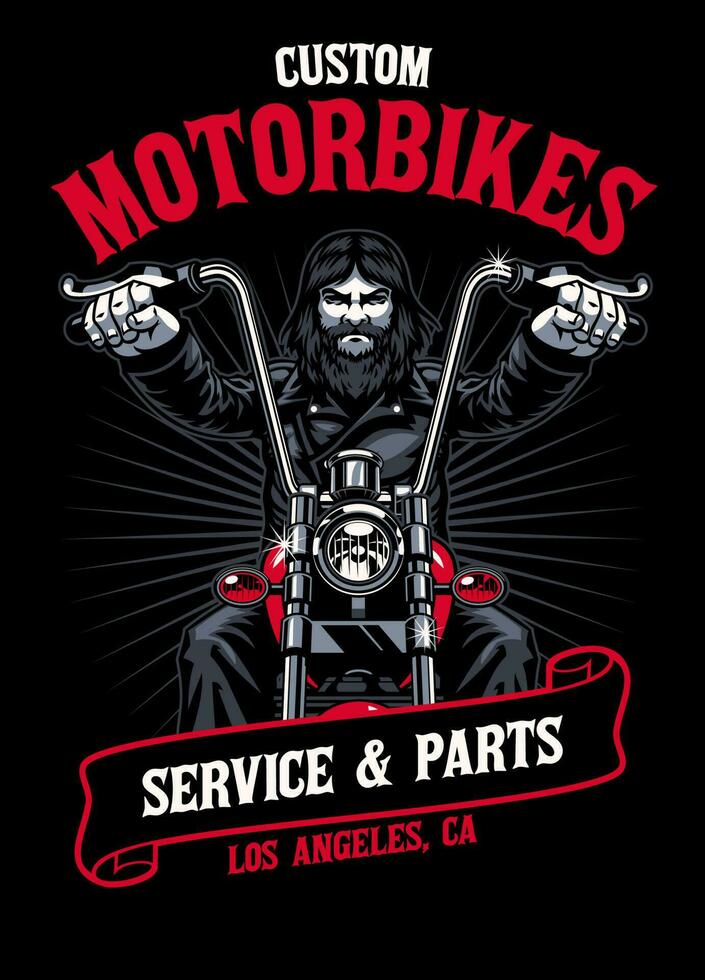 Vintage Design T-shirt of Old Classic Motorcycle Biker vector