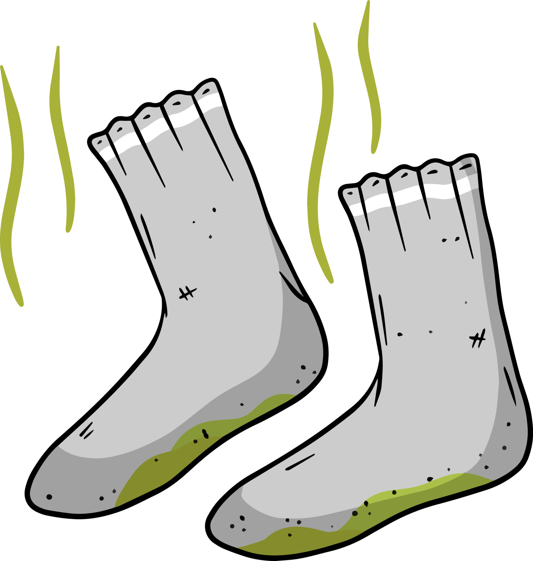 Dirty sock. The bad stench. Sloppy clothes. Stinky toe. Grey Object for ...