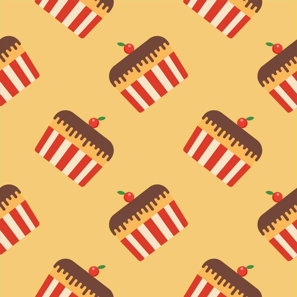 cupcake seamless pattern vector illustration