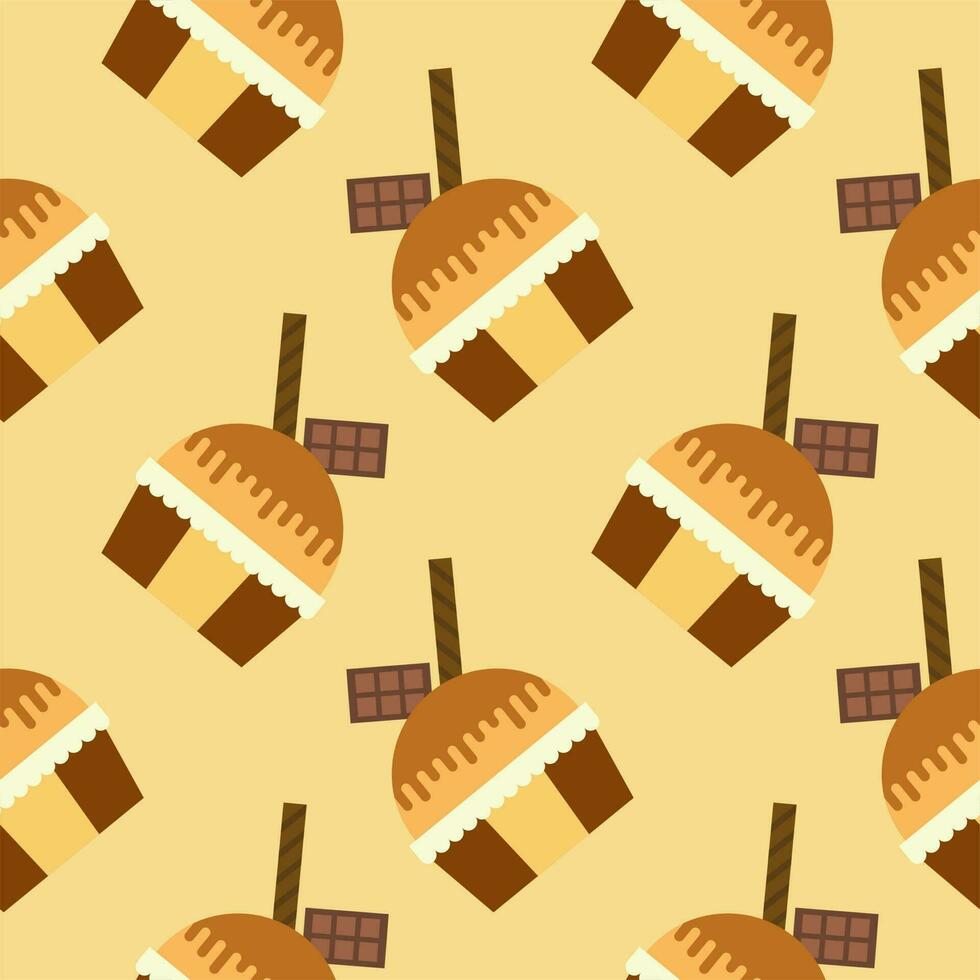 cupcake seamless pattern vector illustration