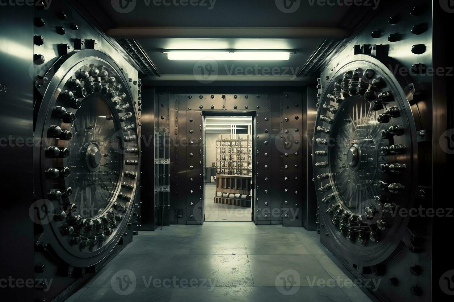 Bank vault. AI Generated photo