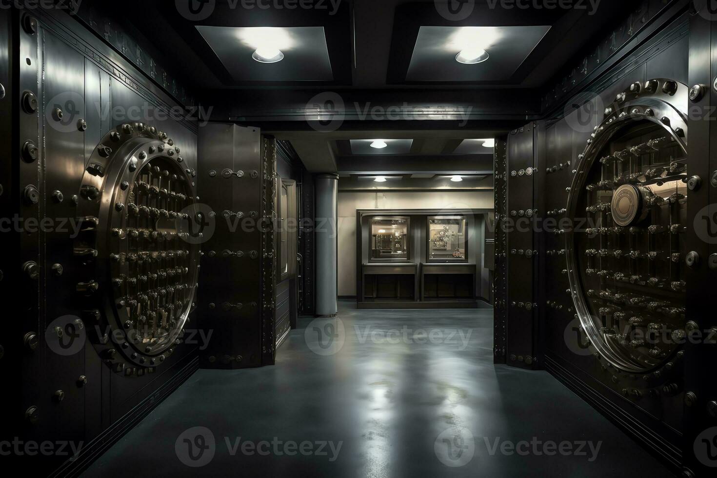 Bank vault. AI Generated photo