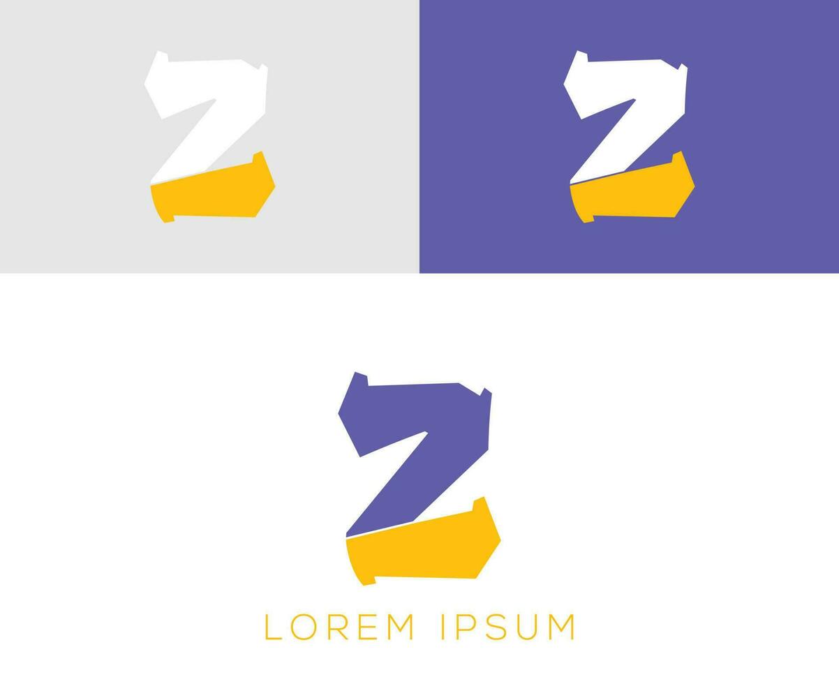alfabeto 'z' logo vector modelo con resumen forma