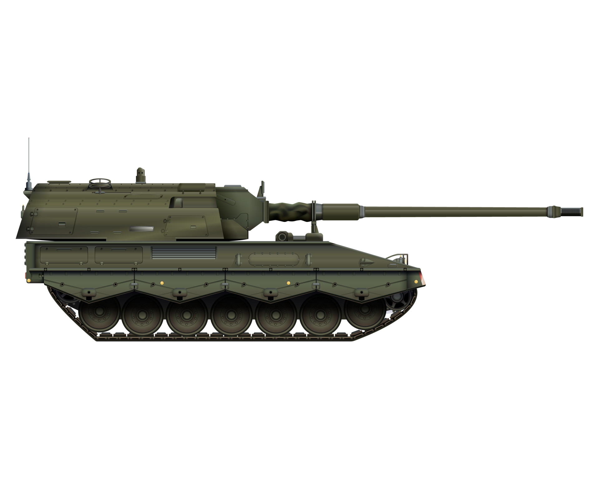 Selfpropelled howitzer in realistic style. German 155 mm