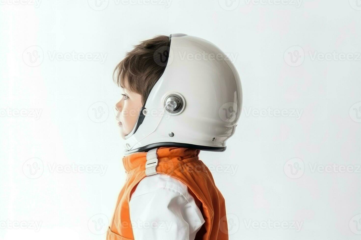 Boy dressed astronaut. Generate Ai photo