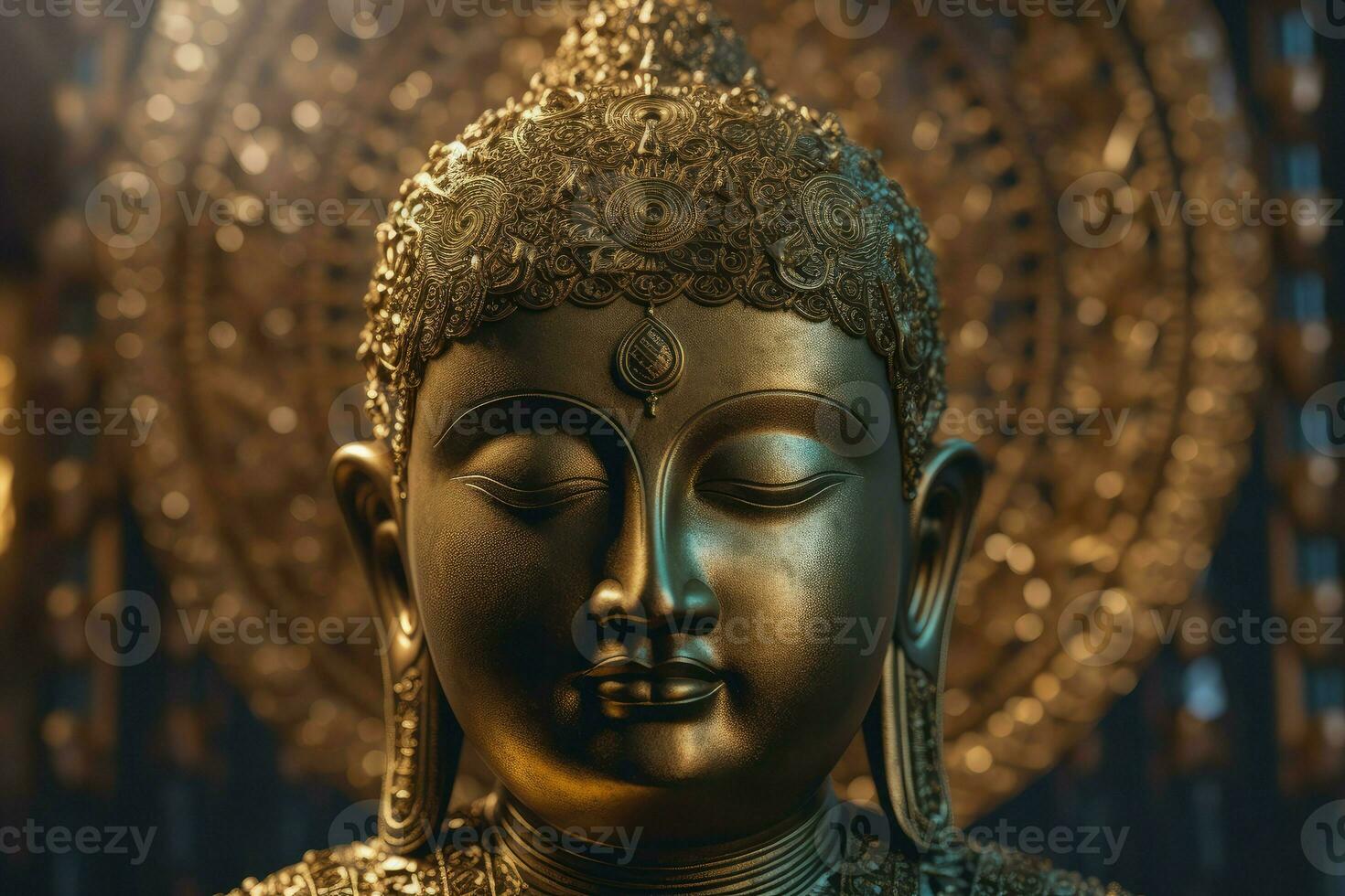 Buddhist ornament mandala. Generate Ai photo