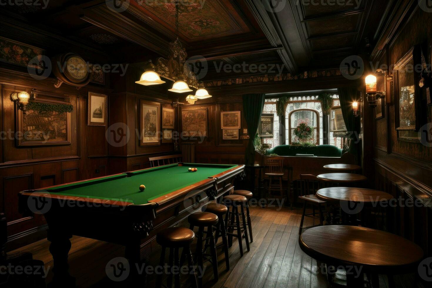 Irish pub wood. Generate Ai photo