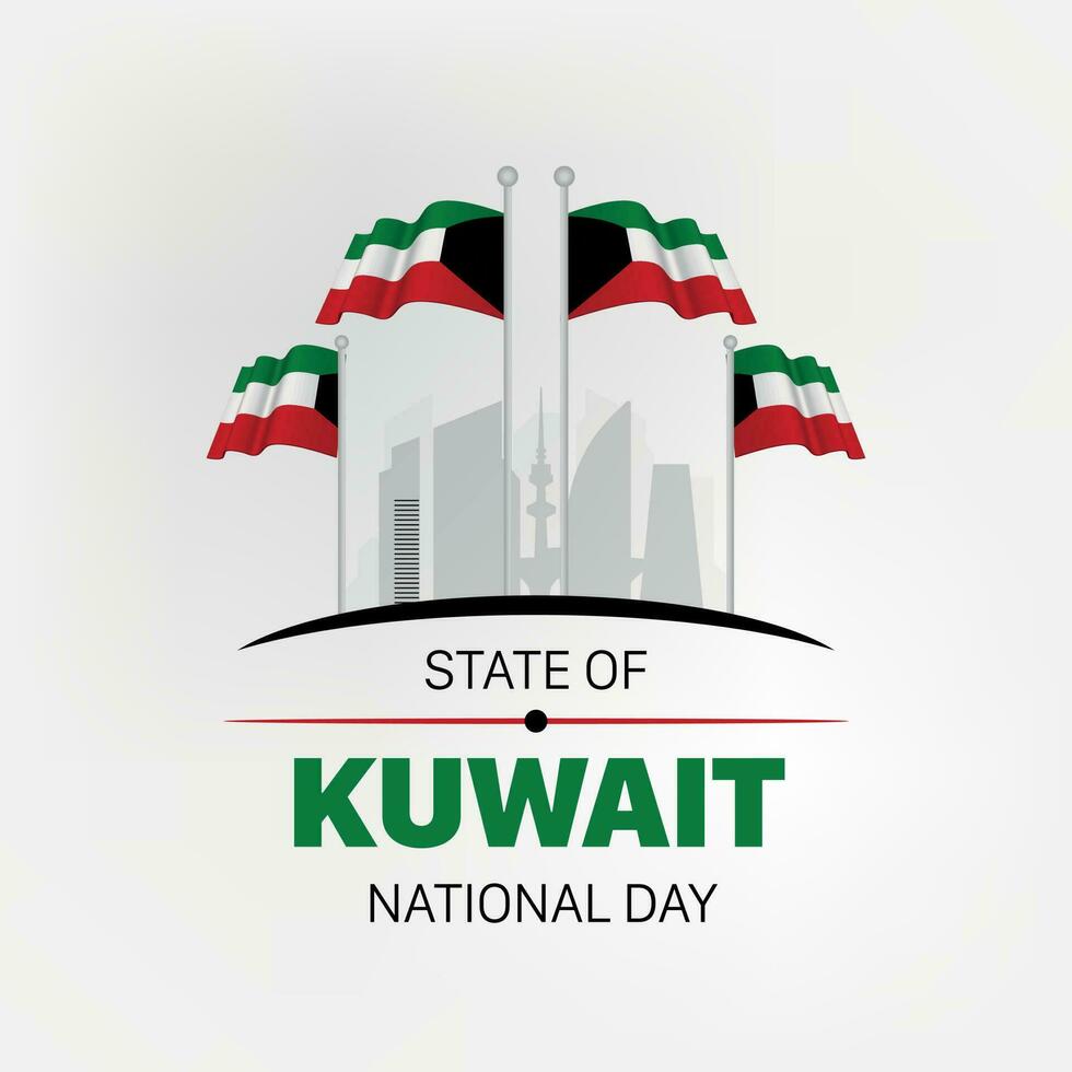 Kuwait National Day Background. Banner, Poster, Greeting Card. Vector Illustration.