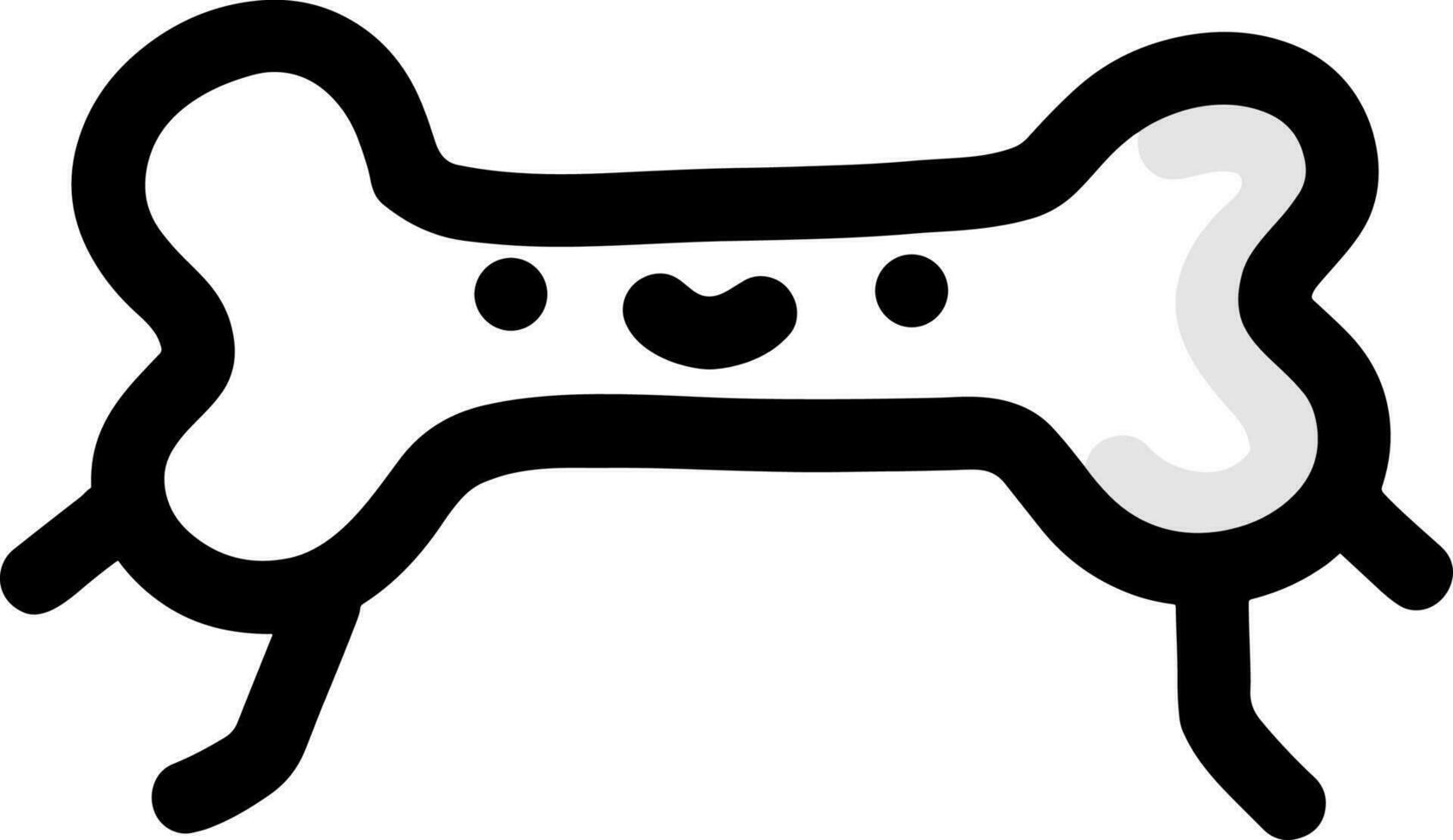 Illustrated friendly-looking bone with arms, legs and a face vector