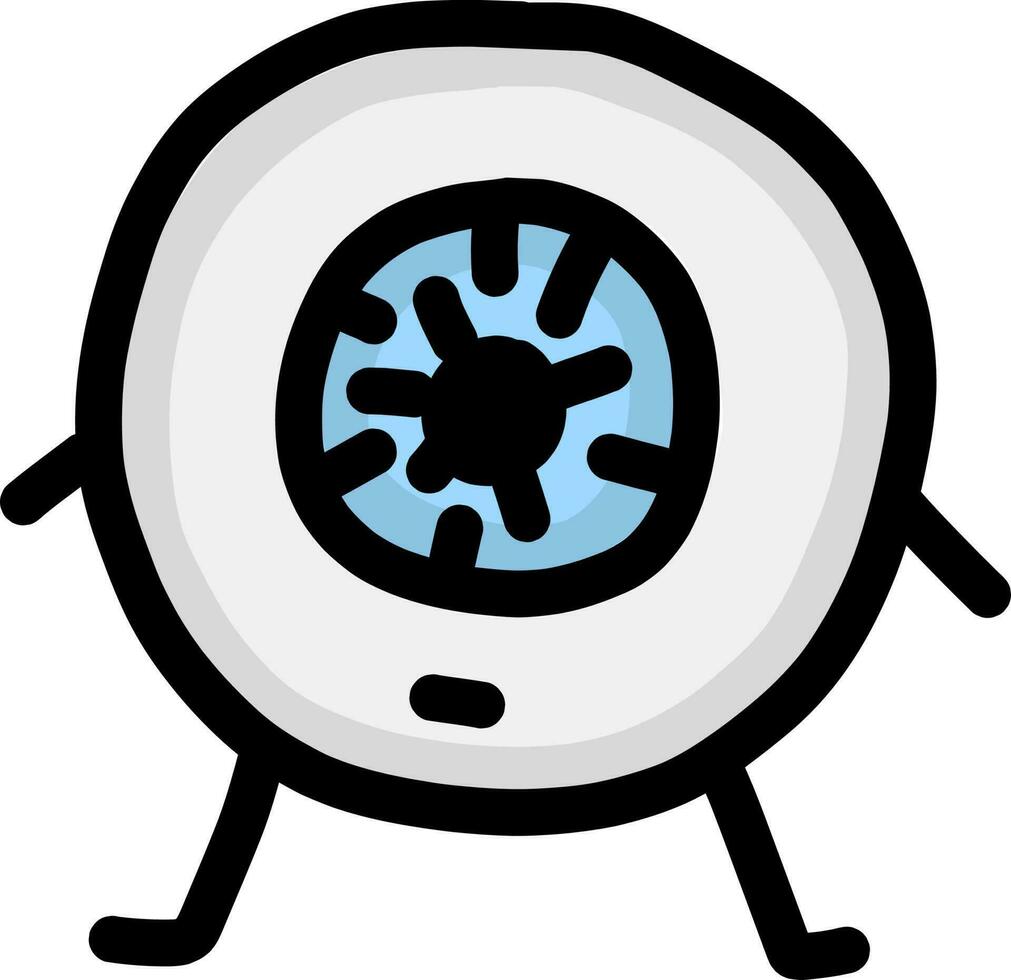 Illustrated friendly-looking eye with arms, legs and a face vector