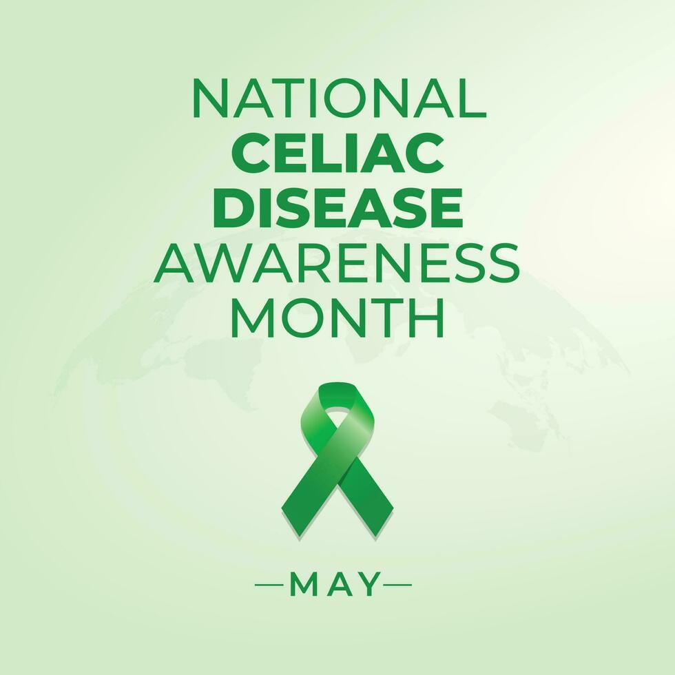 celiac disease awareness month celebration design template. green ribbon design for celiac disease awareness celebrartion. ribbon design template. vector