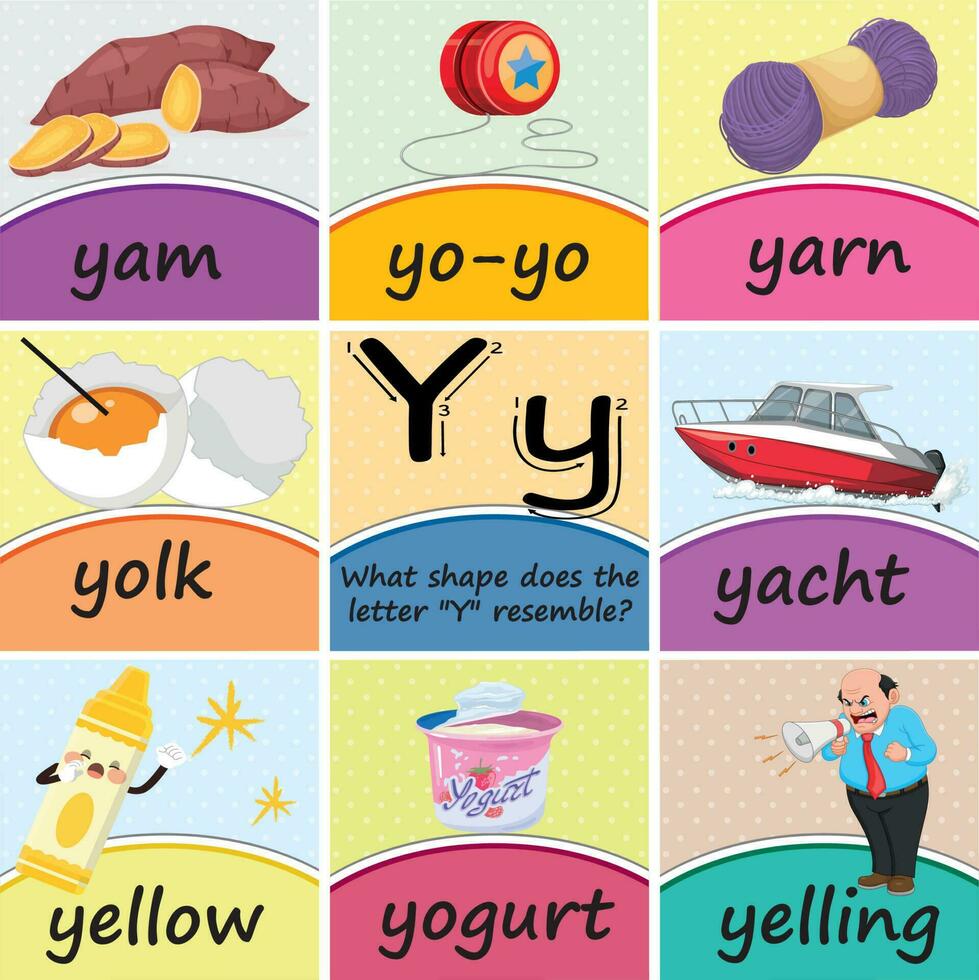 Alphabet Letter Yy Word Poster Flashcards Printable Classroom ...