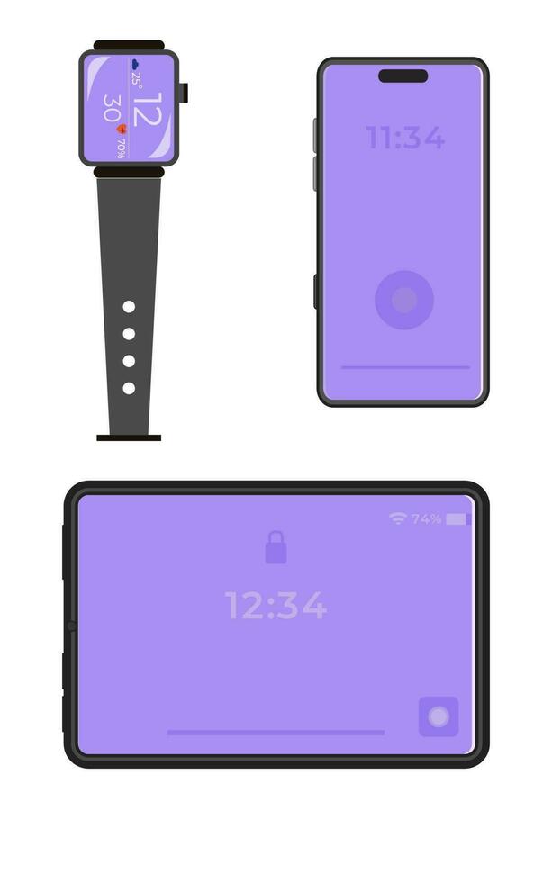 Gadget technology mobile phone protptype vector